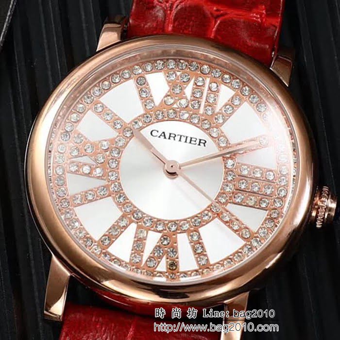 CARTIER卡地亞 高級藍寶玻璃 石英機芯女士腕表  WSS2068